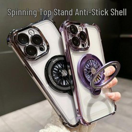 iPhone 16 Pro Carbon Fiber Case with Magnetic Double Ring Stand