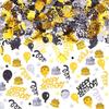 Black and Gold Confetti Birthday Party Confetti Table Decoration 18/20/30/40/50/60/70th Anniversary Party Decoration