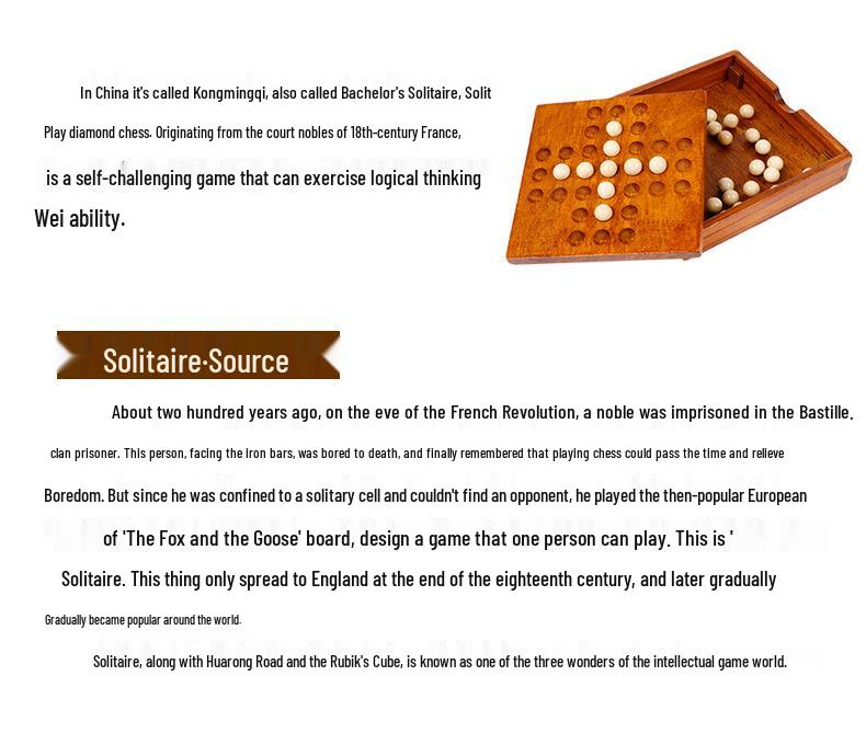Wooden Children's Classic Diamond Chess Puzzle for Early Education