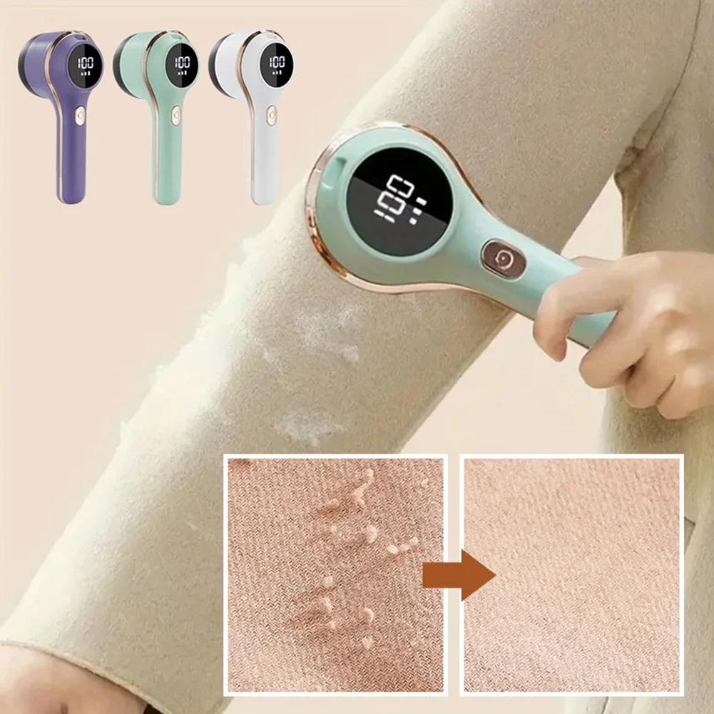 Electric Lint Remover Electric Pellet Fluff Remover Digital Display Debobbler Clothes Shaver Type C Rechargeable for Home Travel