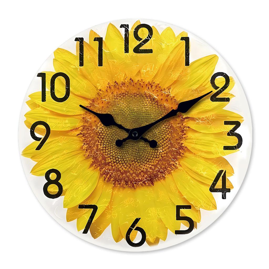 12" Retro Buddhist Wooden Wall Clock - Silent MDF Decor Clock