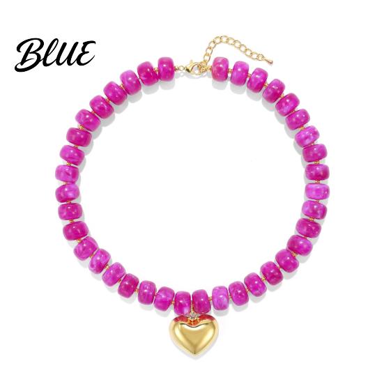 Charmanter Hals Schmuck Klobiger Bunter Perlen Choker Harz Perlen Halskette