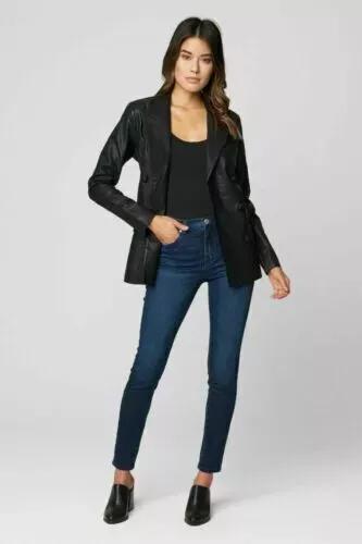 AL KHALID Stylish Blazer Genuine Lambskin Formal Leather Handmade Women Blazer Designer