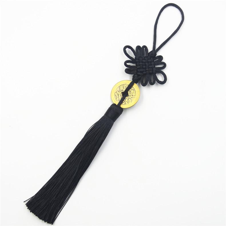 Handgefertigte Quaste im chinesischen Knotenstil Anhänger aus echter Kupfermünze Autoanhänger chinesischer Knoten dekorativ besonderes Geschenk