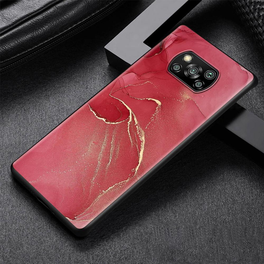 Granite Marble Luxury Case for Xiaomi Poco X3 NFC M3 M4 Pocophone F1 F3 Redmi Note 9s 9 8 10 Pro Black Soft Phone Cover Coque