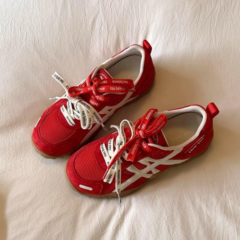 Inner height increase 2.5cm leather German training shoes women's 2025 autumn new shoes women's platform sports and leisure Forrest Gump shoes