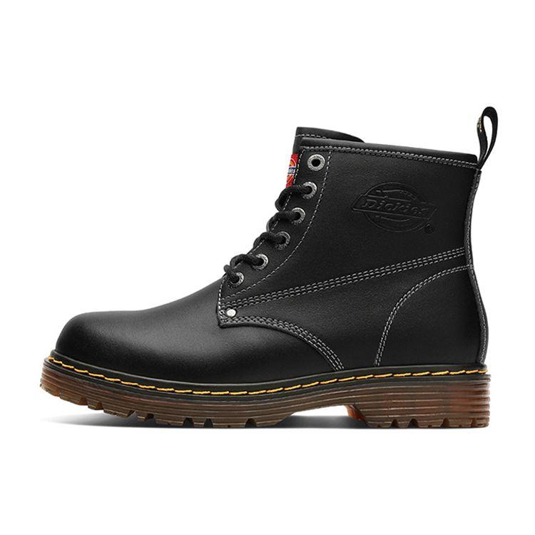Dickies Genuine Leather British Style Short Martin Boots Men boots Black 194M50LXS28