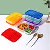 MiniMood Bento Set of Lunch Food Storage Microwave and Dishwasher Colorful Airtight PP Suitable for Adults and Sandwich Green Boxes, 7, 3-Compartment