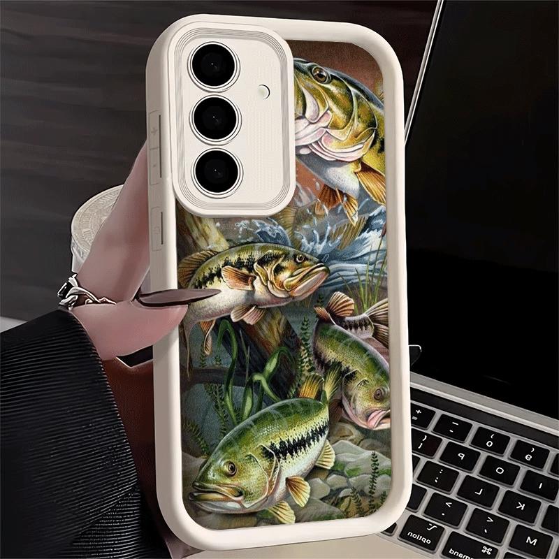 Phone Case for Samsung Galaxy A17 A16 A15 A14 A13 Carp Fish Fishing Rod A56 A36 A26 A55 A35 A25 A54 A34 A24 A53 A33 A23 A07 A06