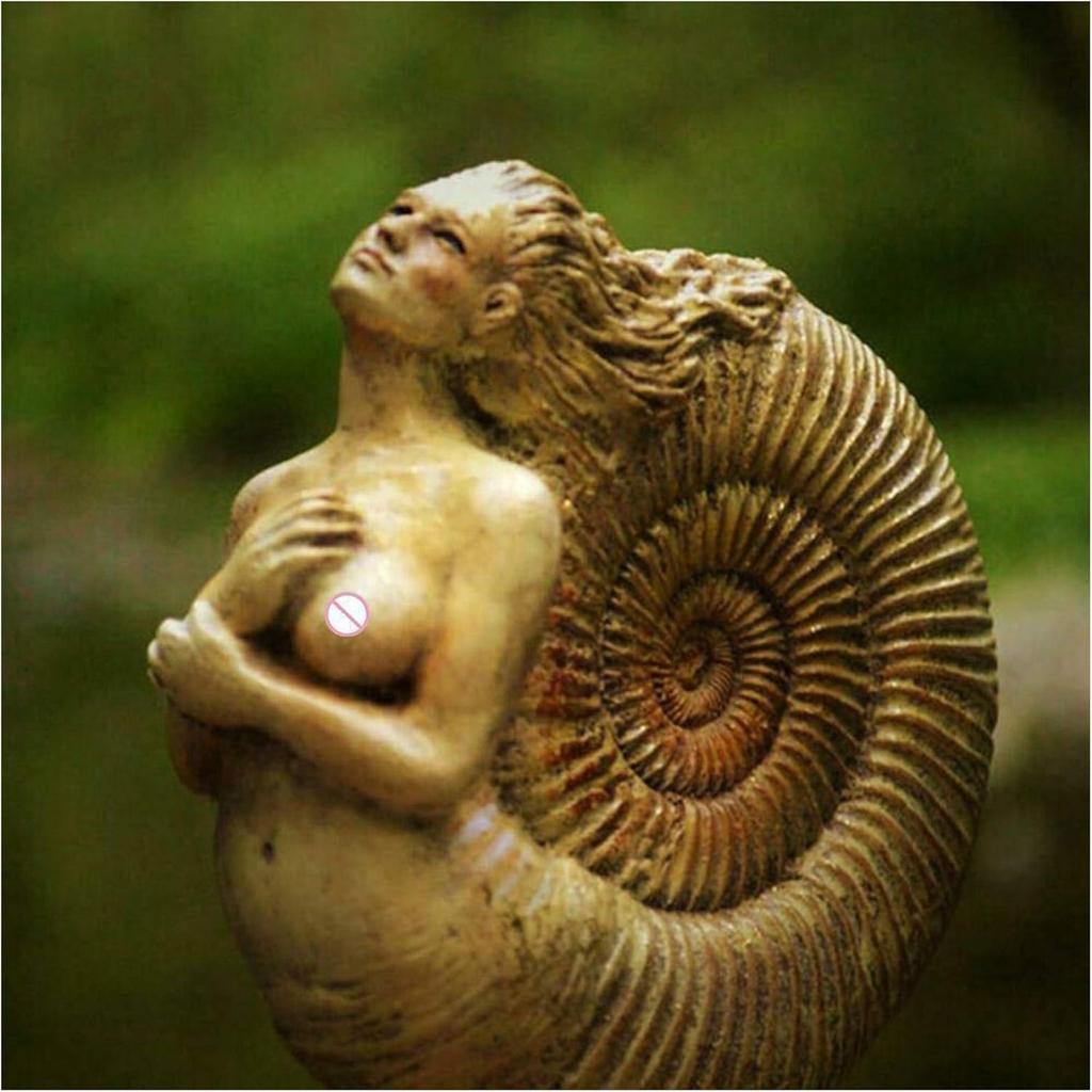 Goddess Statue, Ammonite Woman Ancient Spirit Mini Statue, Ethereal Mother Earth Gaia Sculpture Art Statue Painted, Vintage Ornament, for Desktop