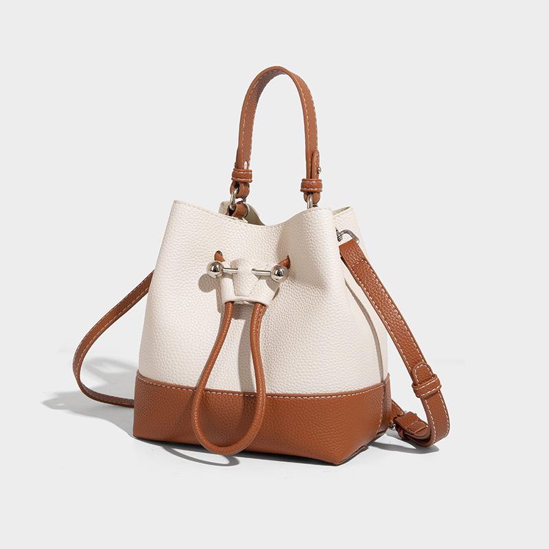 Niche Design Retro Drawstring Bucket Bag for Women 2025 Summer New High-end Handheld Shoulder Crossbody Bag for Women