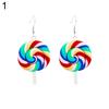 Fashion Rainbow Lollipop Candy Dangle Hook Earrings Women Jewelry Gift Party