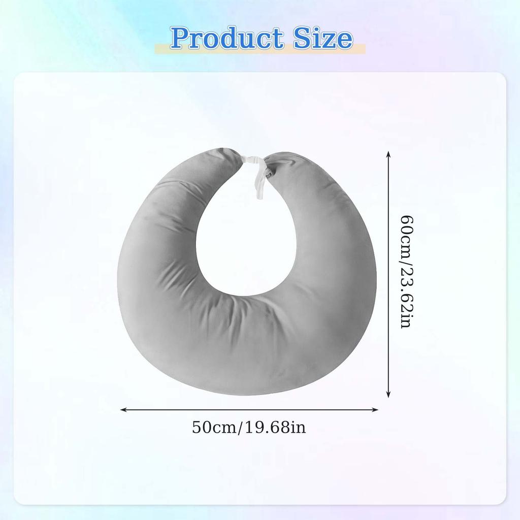 Ergonomic Gaming Pillow, Velvet U-Shaped Lap Cushion with Memory Foam for Long Sessions, Arm Support Reading Pillows for Bed & Sofa