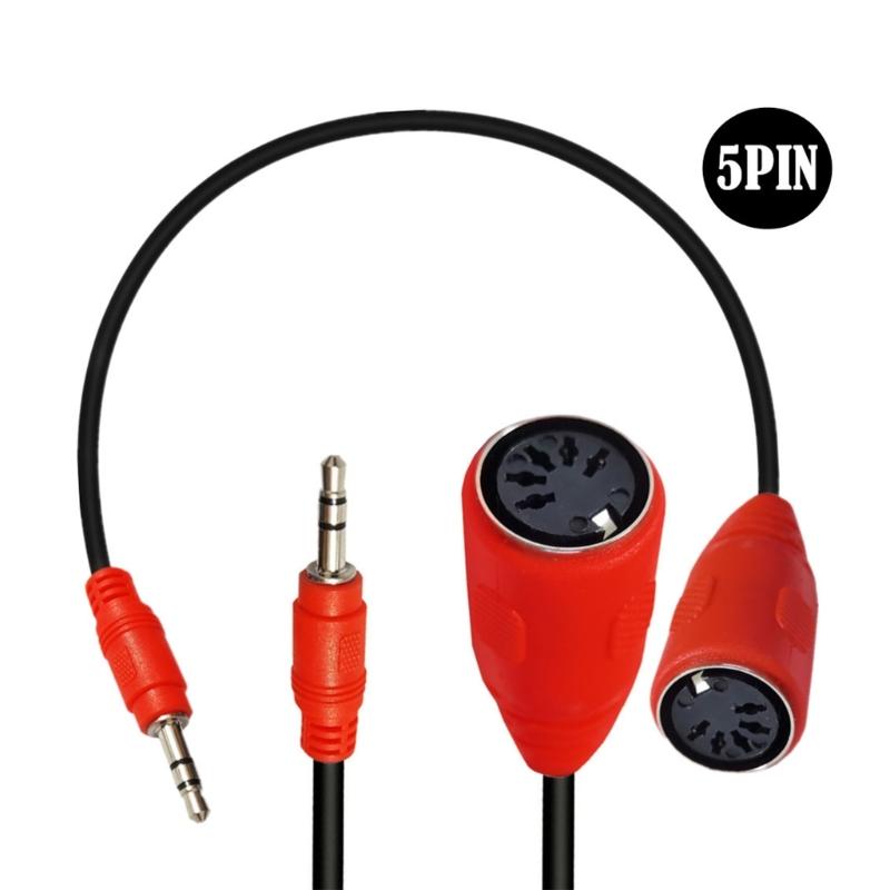 5Pin DIN Female to 3.5mm TRS Male Adapter Cord Connection Cable Wire for DIN 5Pin Devices and Sound Systems 19.69inch