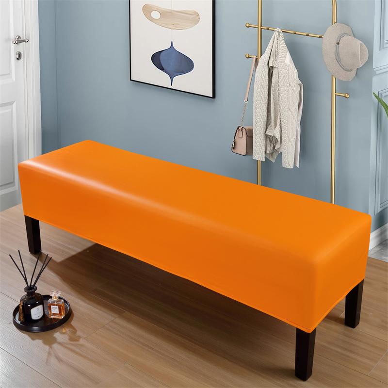 PU Bench Cover Stretch All-inclusive Stool Cover Waterproof Piano Seat Cover Slipcover Living Room Washable Bench Protector