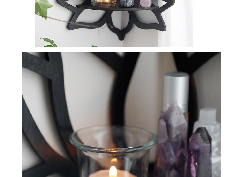 Wooden Lotus Hollow Crystal Storage Shelf - Home Wall Ornament Decoration