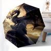 Dragon Moon Theme 8 Bone Hand Automatic Folding Fashion umbrella, Compact and Portable Design, A Perfect Gift for Birthday, Christmas or Bus