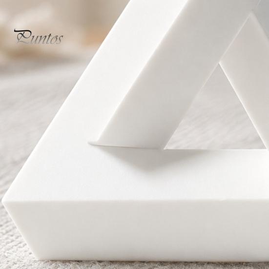 Matte White Figurine Triangle Sculpture, 3D Printed Optical Illusion Figurine, Abstract Minimalist Geometric Clean Line Sculpture Desktop Decoration