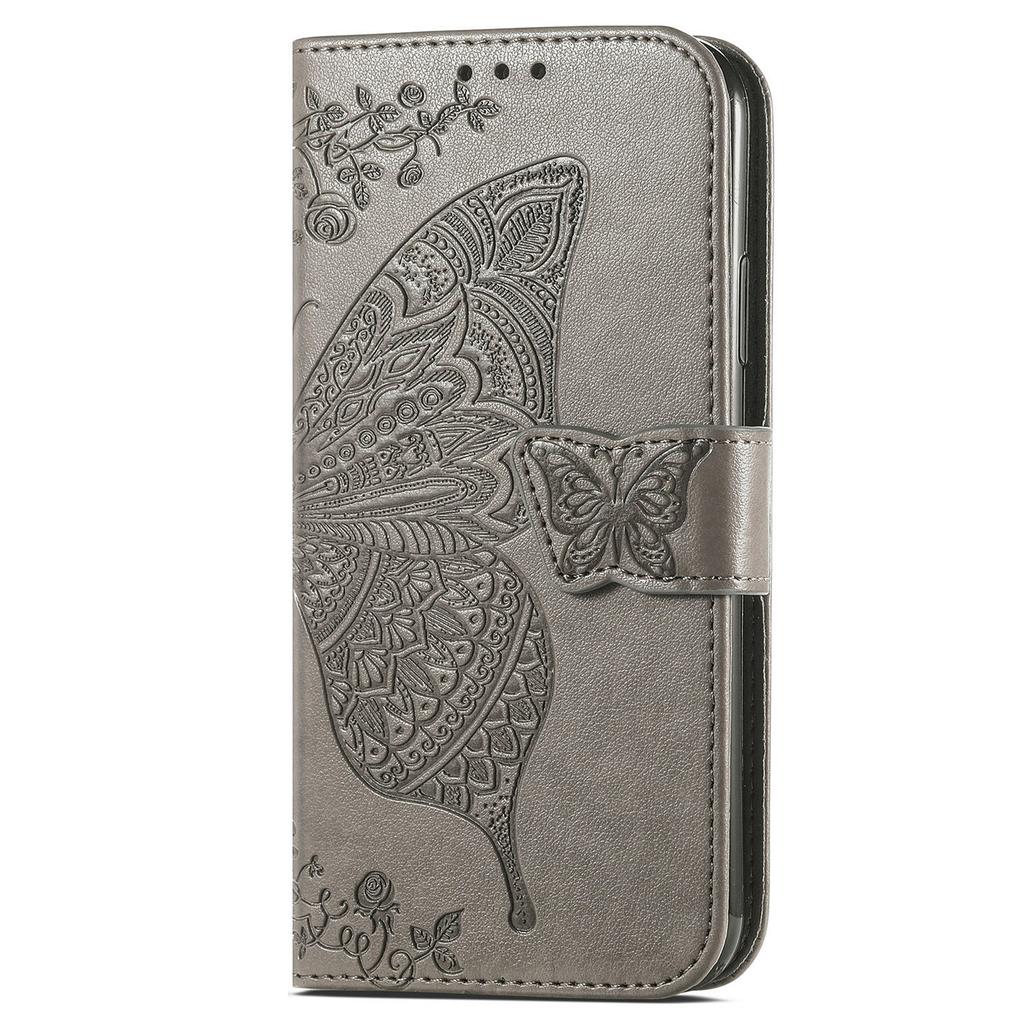 For Samsung Galaxy A54 5G PU Leather Imprinted Butterfly Pattern Phone Case Stand Wallet Folio Flip Cover with Strap