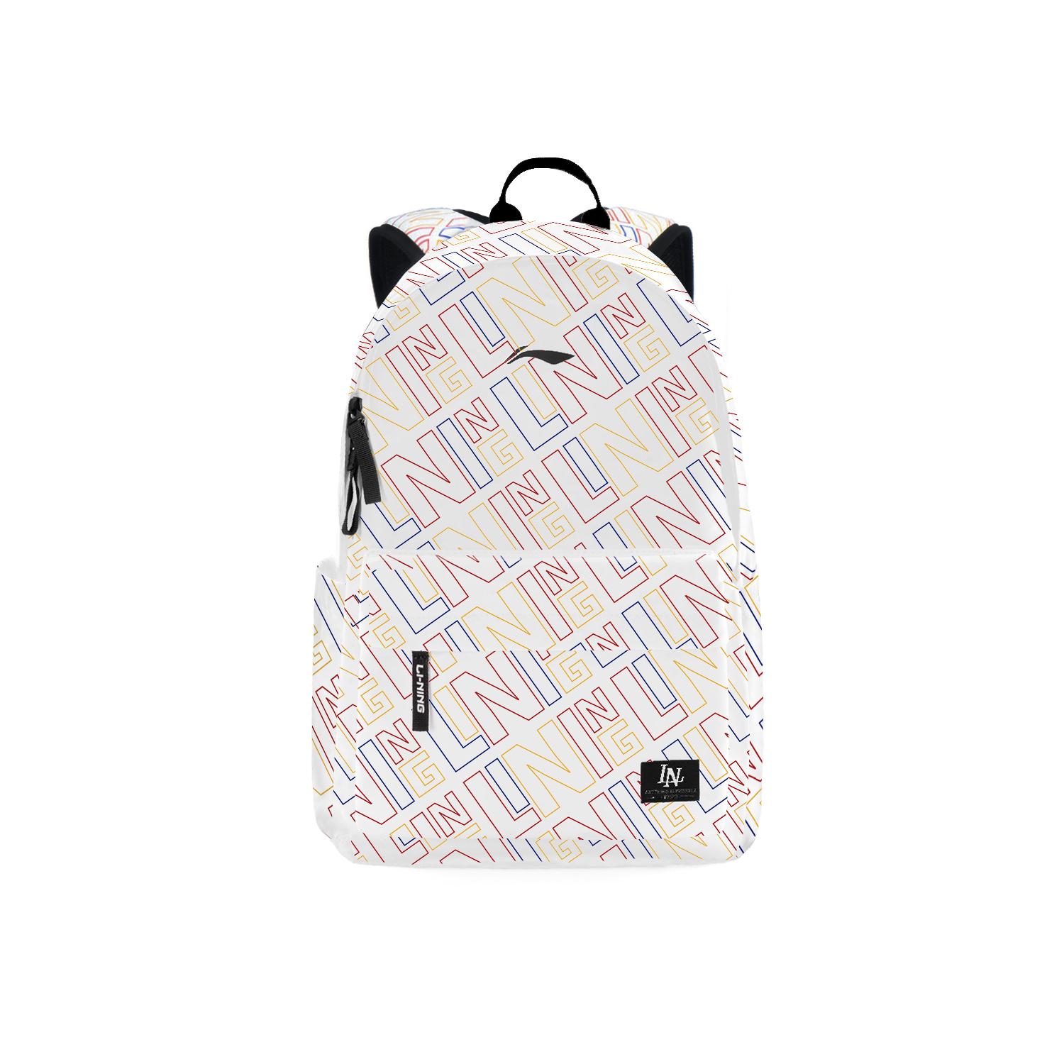 Li Ning Polyester Backpack Regular Unisex White ABSV625-1