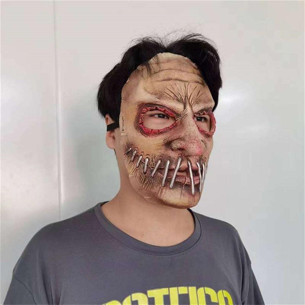 Big Mouth Nail Ghost Mask Simulation Headgear Horror Mask Gothic Halloween Mask  Children