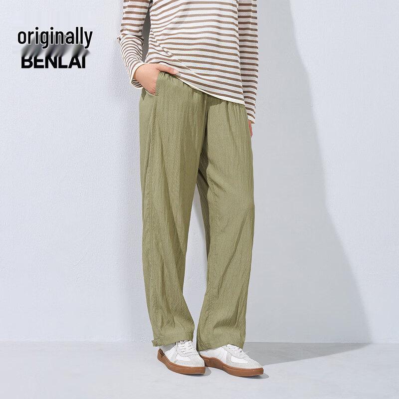 BENLAI Летние женские прямые брюки из стираной смеси тенсела 2025 XL