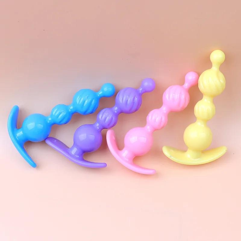 Anal Beads Prostate Stimulator Ball Butt Plug Anal Plug 18+ Adult Women Men Gay Couples Erotic SM Flirting Sex Toys 4 Colors