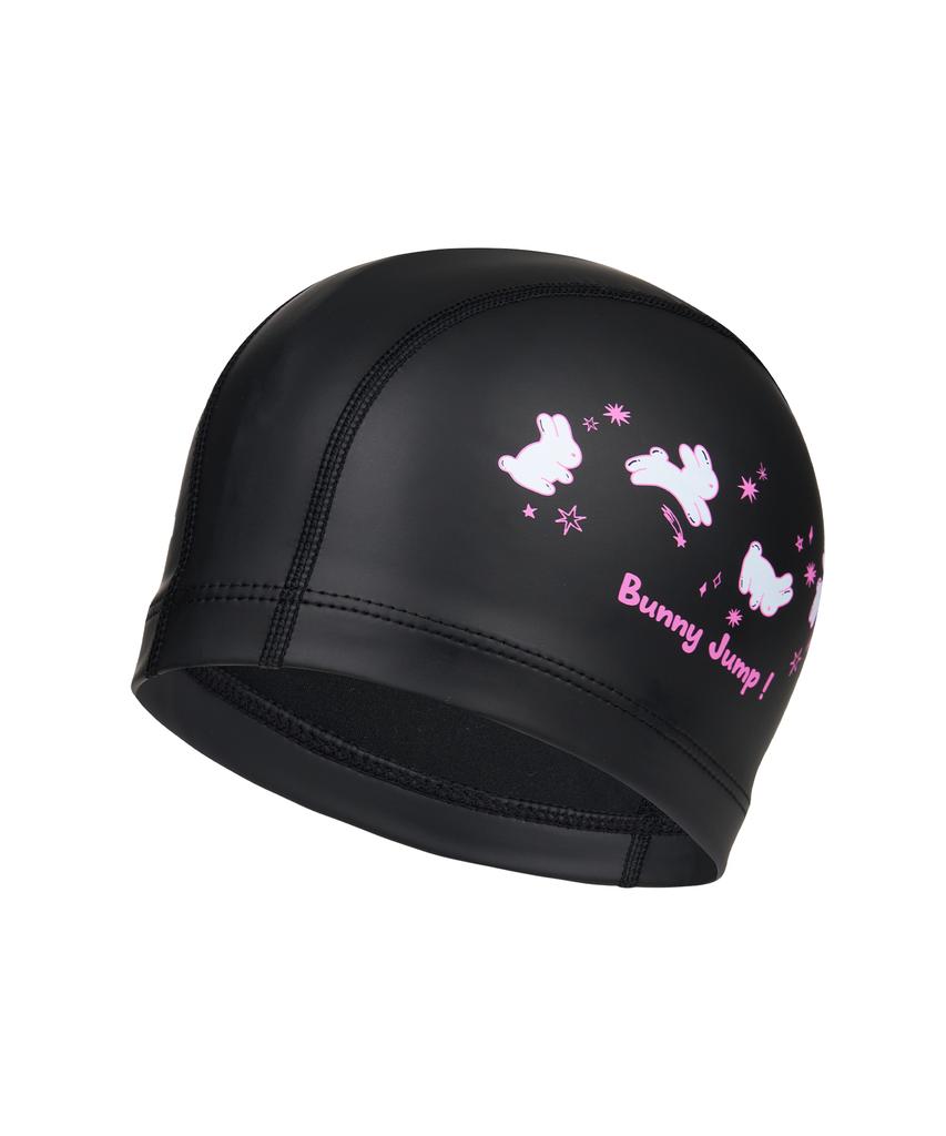 Lenomasuyeongbog Kids' Bunny Jump Urethane Coated Swim Cap Black Ro-Rc2G063-Bk