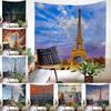 Nordic Paris Eiffel Tower Landscape Polyester Tapestry For Renting House Renovation Student Dormitory Wall Background Hanging Cloth