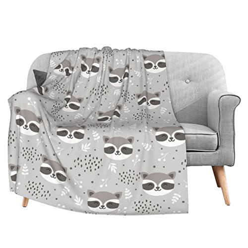 Raccoon Print Flannel Blanket Sofa Bedroom Decorative Blanket Portable Lunch Break Blanket Source