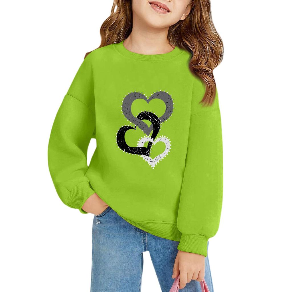 Mädchen Rundhals-Pullover für Kinder Bedruckte Baby-Oberteile Valentinstag