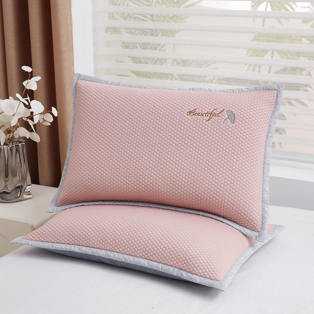 Ice Silk Pillowcase with Pillow Core - Washable, Cooling, 48x74cm, Class A, Adult Summer Set