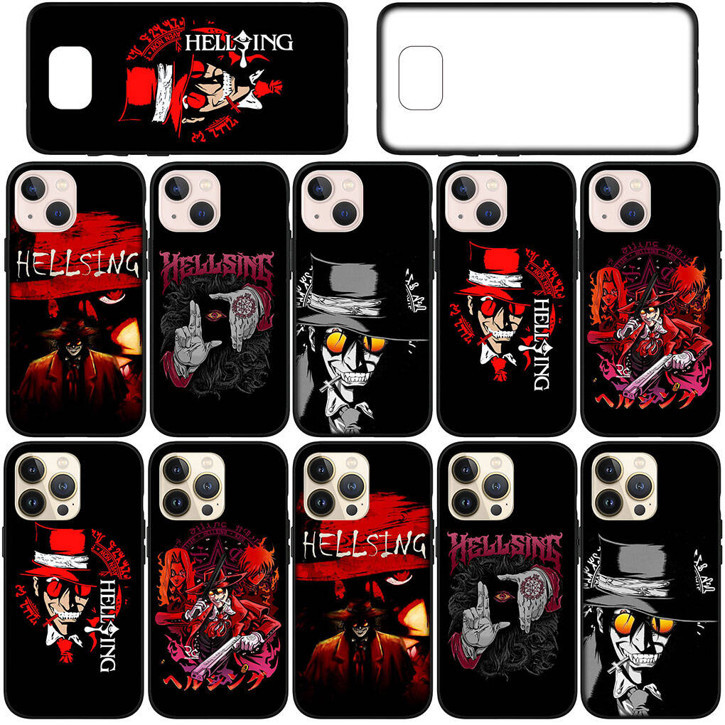Coque pour iPhone 17 16 15 Xiaomi Poco Redmi Note 14 13 12 11 Pro Max 9 16e Samsung Galaxy S25 S24 S23 OPPO Huawei Dessin animé Hellsing Alucard Coque de téléphone