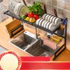 Dish Drying Rack Over Sink,Drainer Shelf Kitchen Supplies Storage Counter Organizer Utensils Holder,Space Save Stainless Steel