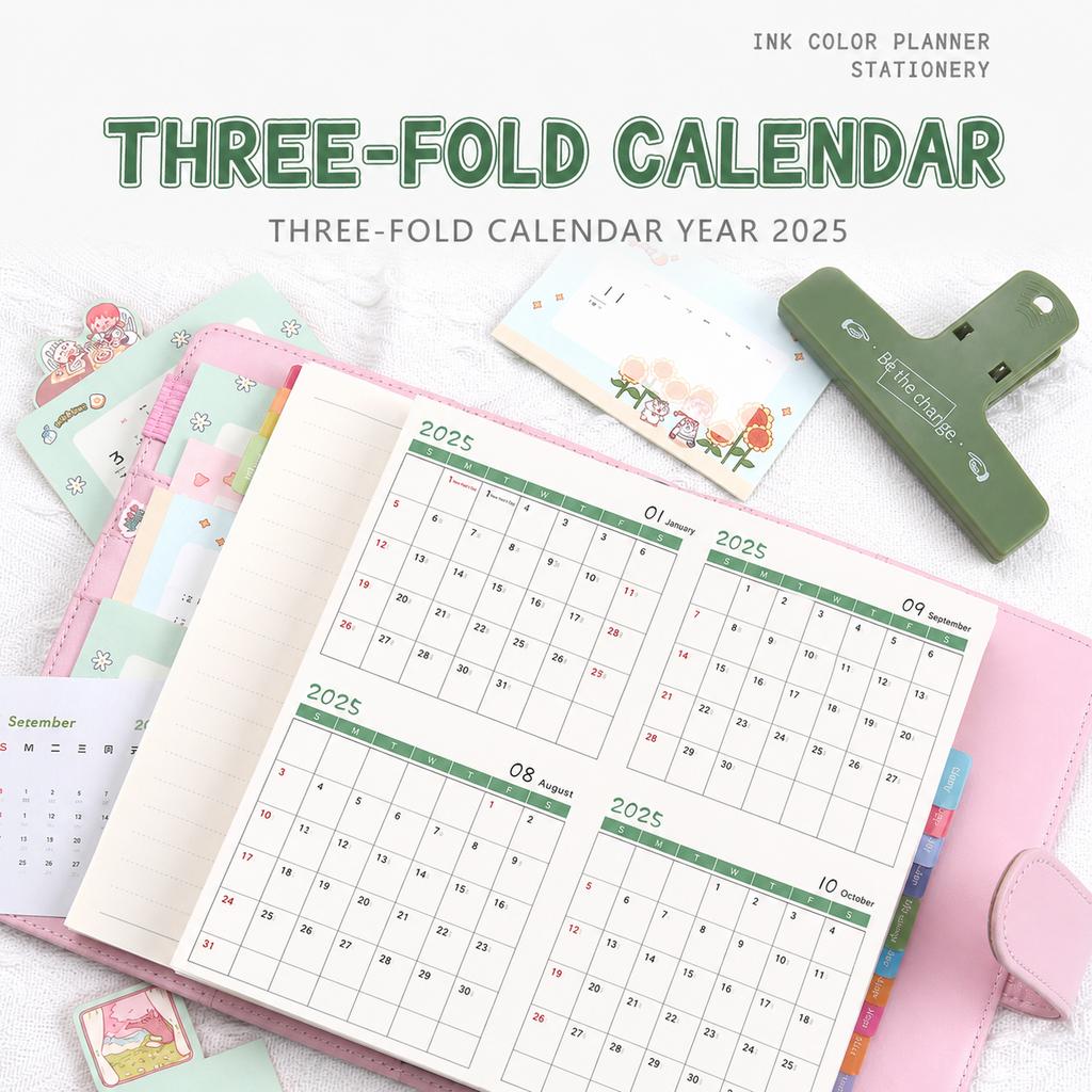 6-Hole Binder Refill Page Monthly Monthly Calendar Insert Loose-Leaf Calendar Page Thick Monthly Planning Insert For Office Work