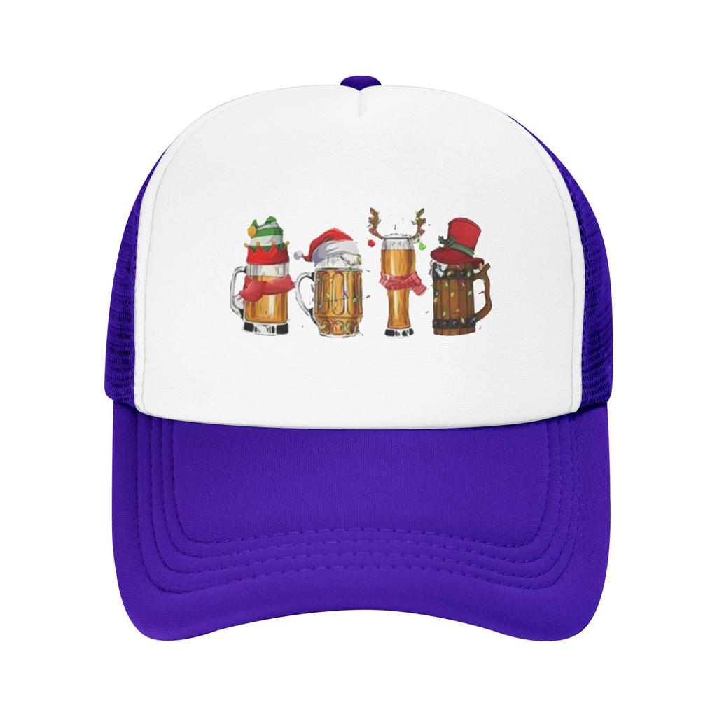 Gothic Merry Christmas Beers Santa Camping Mesh Baseball Caps Women  Printing FeUnisex Beach Dad Hat Snapback Cap