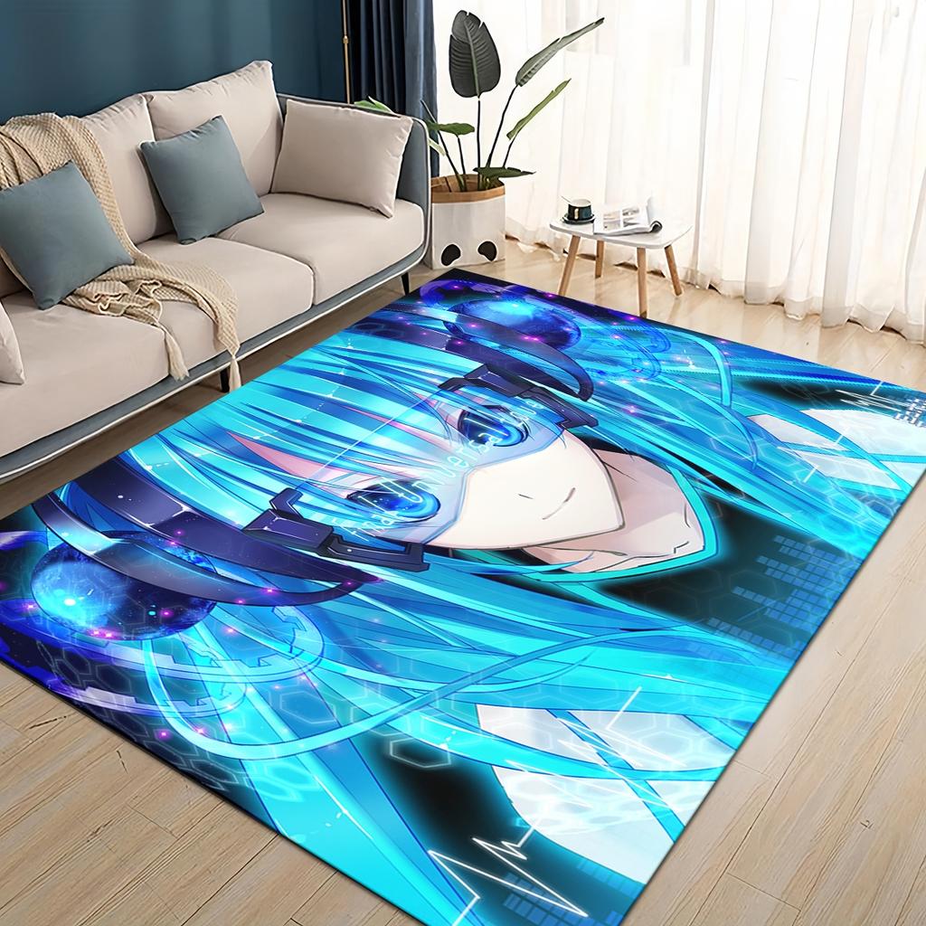 3D M-MIKUS Music VOCALOID Cartoon Girl Rug Carpet for Living Room Bedroom Home Decor,kids Play Non-slip for Sofa Doormat