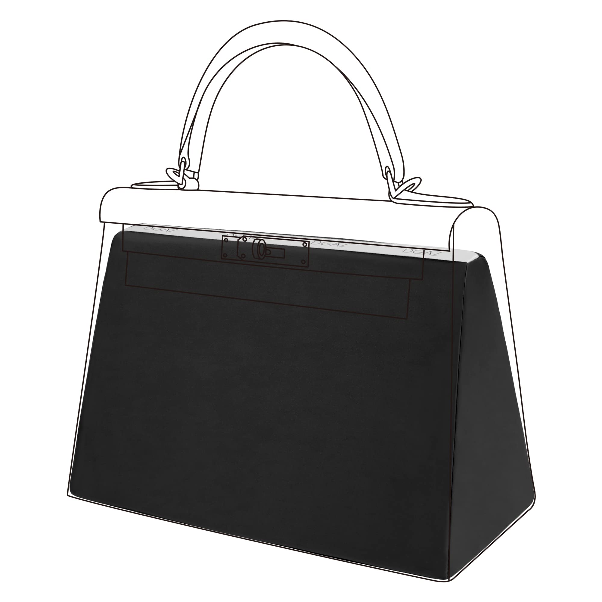 

DGAZ Kelly Bag Pillow, Bag Shaper, Shape-Retaining Pillow, Premium Silk, Compatible with Kelly, Retourne (28cm Outer Stitch Kelly, Black)