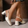Fashion Black Sandals Women Summer New Fashion Women's Sandals Pointed Pumps Women Shoes Office Dress Shoes Sexy Square Heel High Shoes