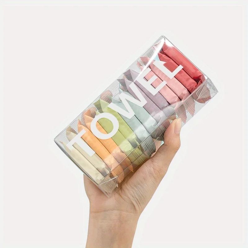 Portable Disposable Washcloth Travel Towel, Thickened, Compressed, Face Cleansing, Beauty Square Towel, 14Pcs Box