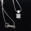Swarovski Silverx Crystal Unused Item Necklace Rhinestone Square Women Used