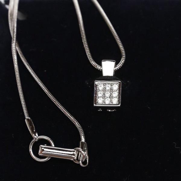 Swarovski Silverx Crystal Unused Item Necklace Rhinestone Square Women Used