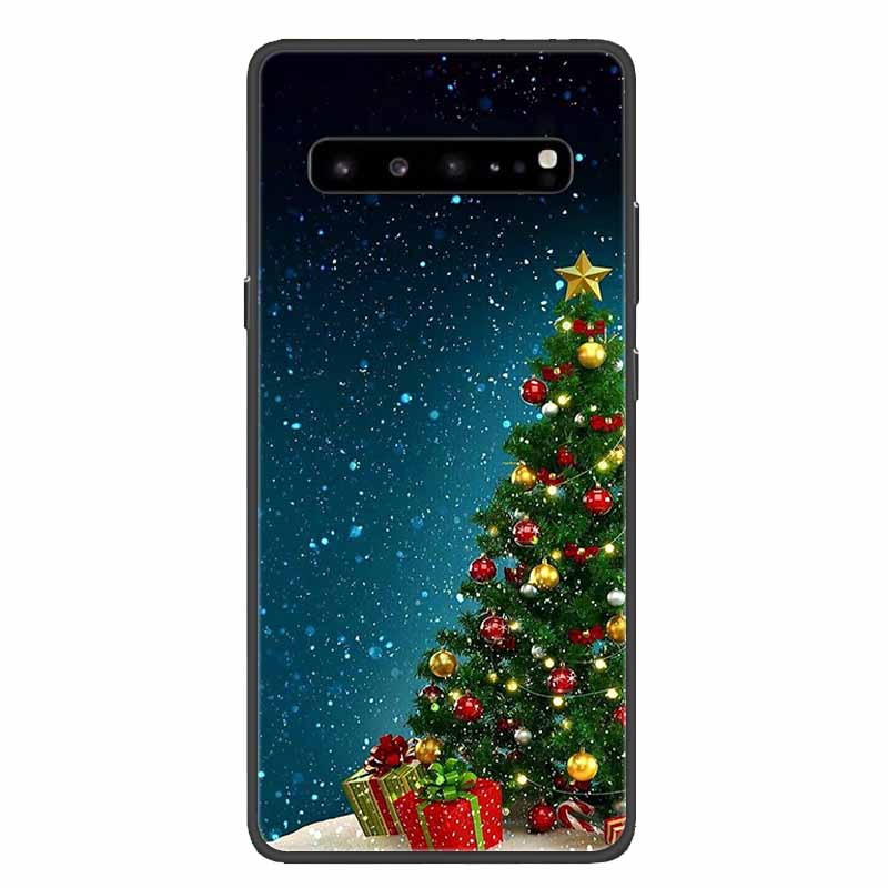 Christmas Phone Cases For Samsung Galaxy S10 /Galaxy S10e /Galaxy S10 Plus Case Black Silicone Soft Santa Claus TPU Bumper Funda