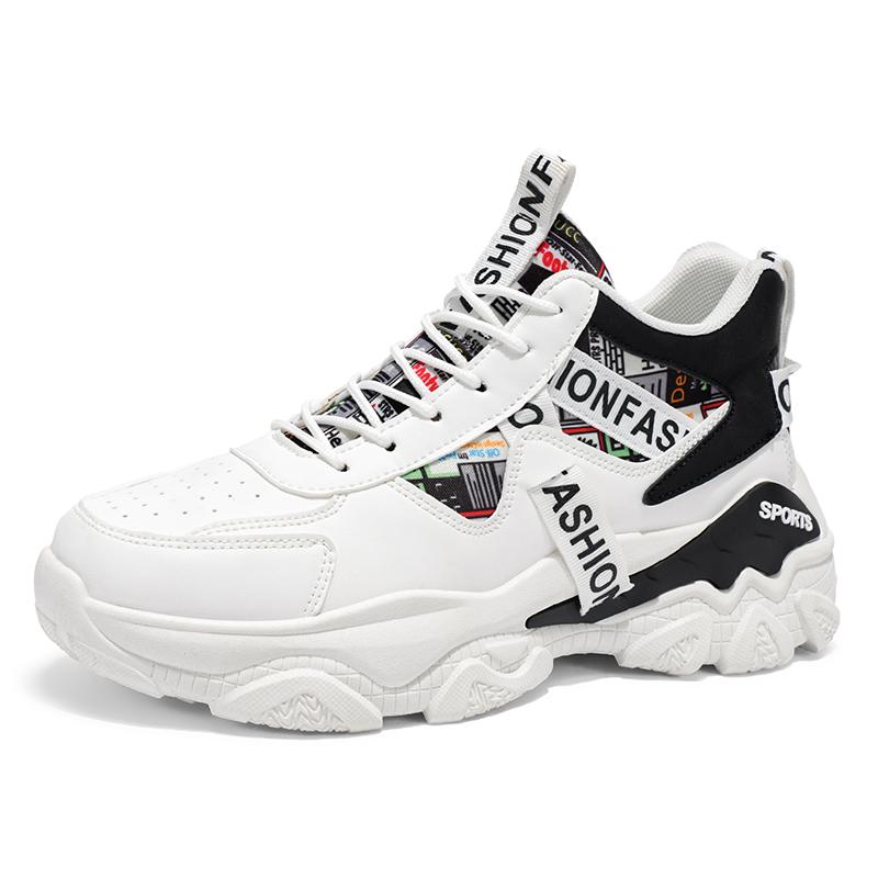 

Mens High Top Casual Sneakers All Seasons Anti Slip Outdoor Sports Thick Soles Students Fashion Walking Shoes for Man 44