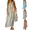 Women Sundress A-Line Pullover All-match Large Hem Long Dress Streetwear