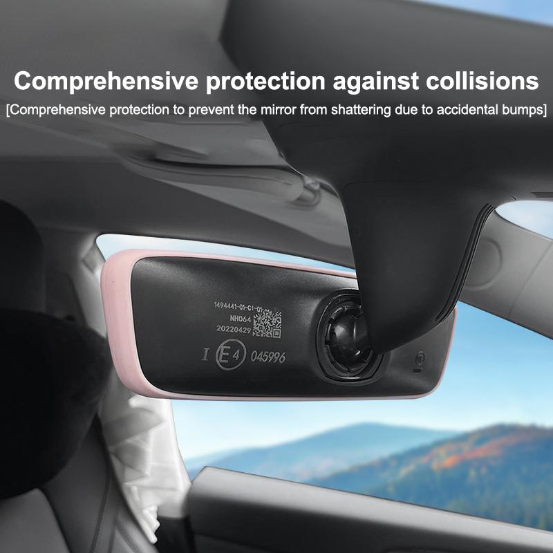 Heißer Verkauf Für Model 3 Y Highland Juniper 2019-2026 Silikon Rückspiegel Schutzrahmen Mittelkonsole Rückspiegelabdeckung