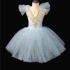 Toddler Girls' Ballet Costume - Puffy Gauze Skirt, Strappy Design, Little Swan Dance Performance Outfit.