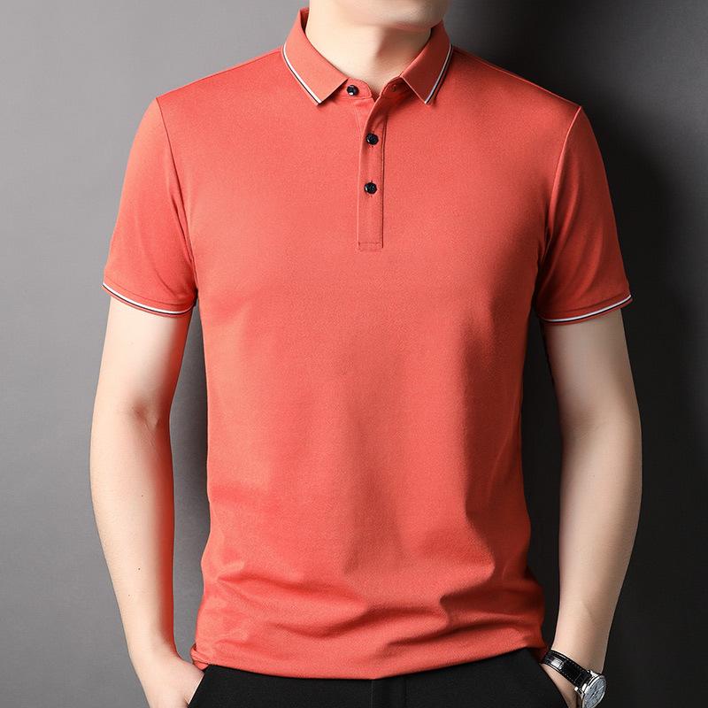 Business Casual Middle-Aged Father Summer Short Sleeve Half Sleeve Summer Thin Loose Men's T-shirt Polo Shirt Fashion