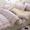 New Spring Duvet Cover Class A Double Yarn Printed Knitted Cotton 3-4 Piece Quilt Bed Sheet Pillowcase Small Fresh Bedding
