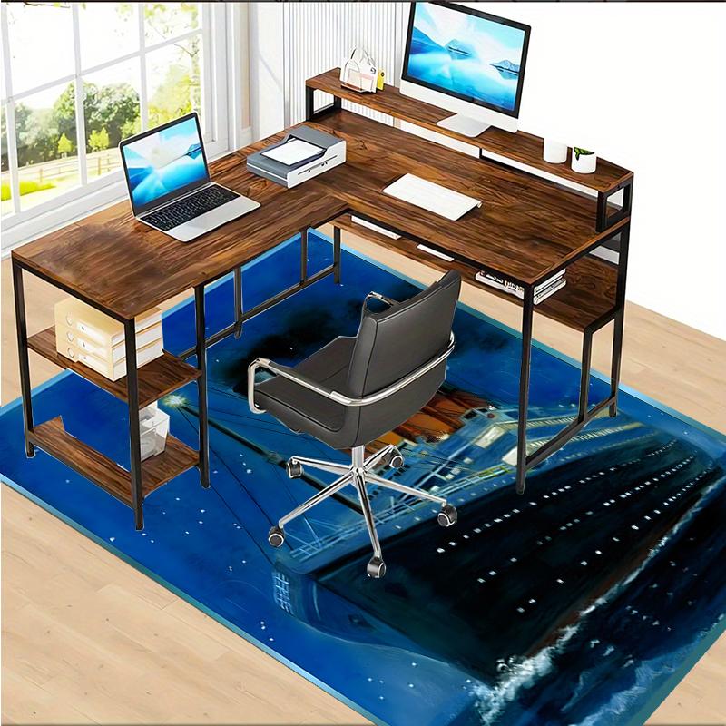 Titanic Polyester Tapijt, Zacht Binnentapijt voor Kantoorstoel, Woonkamer, Computerbureau - Decoratief Huiswerkplek Tapijt Ontwerp